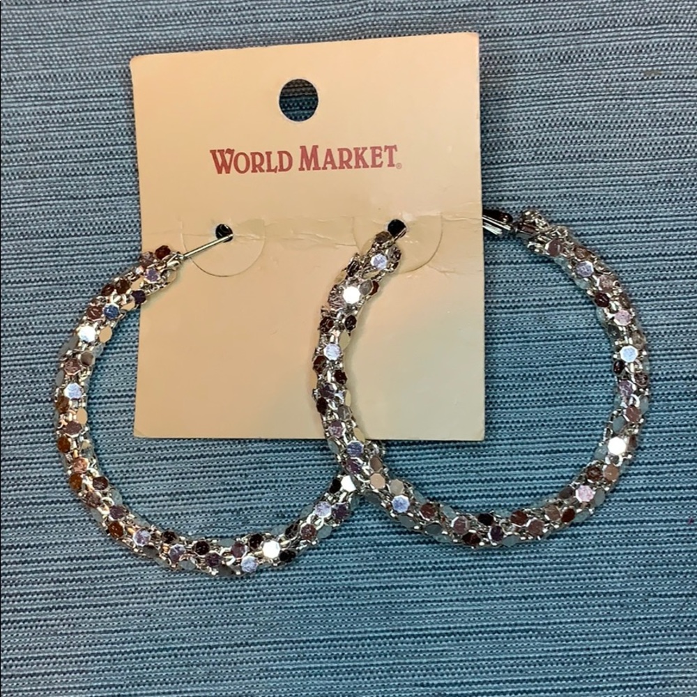 Large sparkle silver hoops from World Market